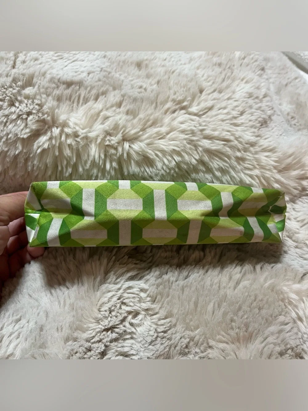 Clinique Green Geometric Cosmetic Pouch 02-17